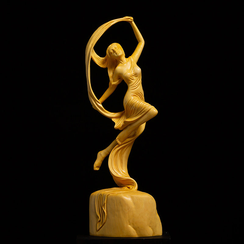 Wood Carving Beauty Figure Ornament – Elegant Home Decoration