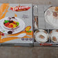 8231 Dream High Quality Plastic Dinning Dinner Set With Unique Flower Design Printed 6 Pc Plates 6 Pc Bowls And 6 Pc Serving Spoon Lightweight Round Plates And Bowls Microwave And Dishwasher Safe (18 Pcs Set)