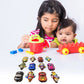 Mini Pull Back Car  Aeroplane Pvc Plastic Pull Back Car Cartoon Toys (12 Pcs Set)