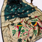 Banarasi Silk Saree With Blouse For Women (Green, 6.3M)