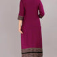 Rayon Embroidered Kurti for Women (Purple, XXS)