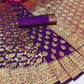 Banarasi Silk Saree With Blouse For Women (Yellow, 6.3M)