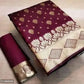 Jacquard Printed Saree for Women (Red, 6.3 m)