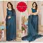 Georgette Striped Saree for Women (Pink, 6.3 m)