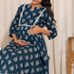 Floral Printed Notch Neck A-Line Maternity Kurta