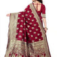 Banarsi Silk Saree For Women (Red, 6.3m)