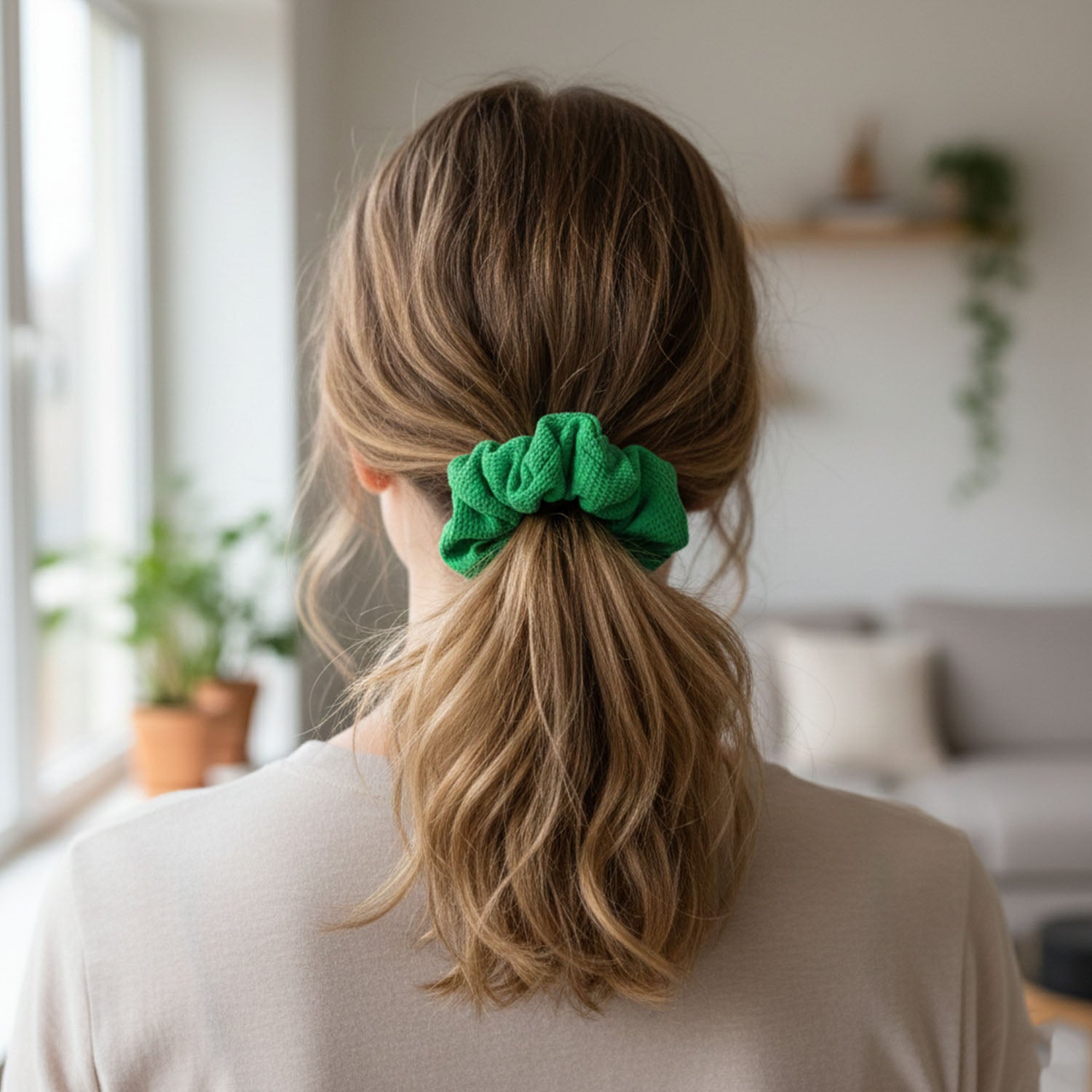 Stylish Fabric Hair Scrunchie With Bow Tie Design(1 Pc Mix Color  Design)