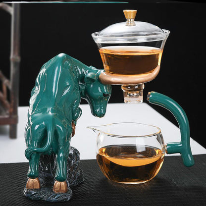 Niu Zhuan Qiankun Glass Semi-Automatic Tea Maker – Elegant One-Touch Kung Fu Teapot