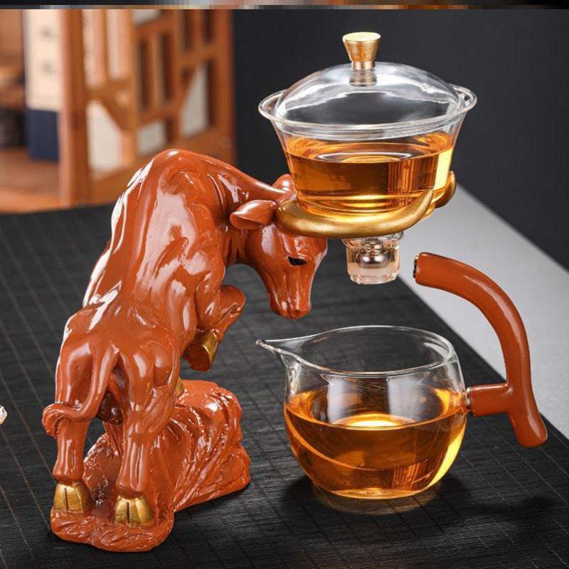 Niu Zhuan Qiankun Glass Semi-Automatic Tea Maker – Elegant One-Touch Kung Fu Teapot