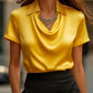 Elegant Minimalist Boat-neckline Shirt For Women