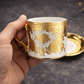 Queens Bone China Luxury Cup & Saucer Set – Gold Finish