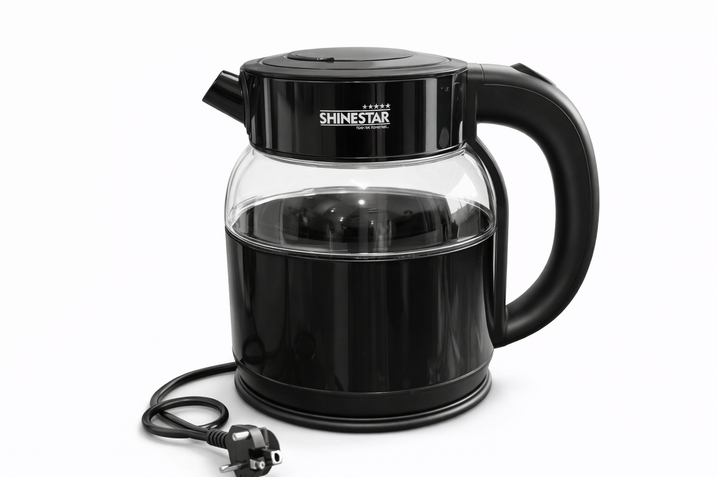 Shine Star Electric Glass Kettle 2.0L 1500W Fast Boiling Electric Tea Kettle with Glass Body Auto Cut Off 360° Cordless Base Premium Kitchen Kettle