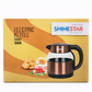 Shine Star Electric Glass Kettle 2.0L 1500W Fast Boiling Electric Tea Kettle with Glass Body Auto Cut Off 360° Cordless Base Premium Kitchen Kettle