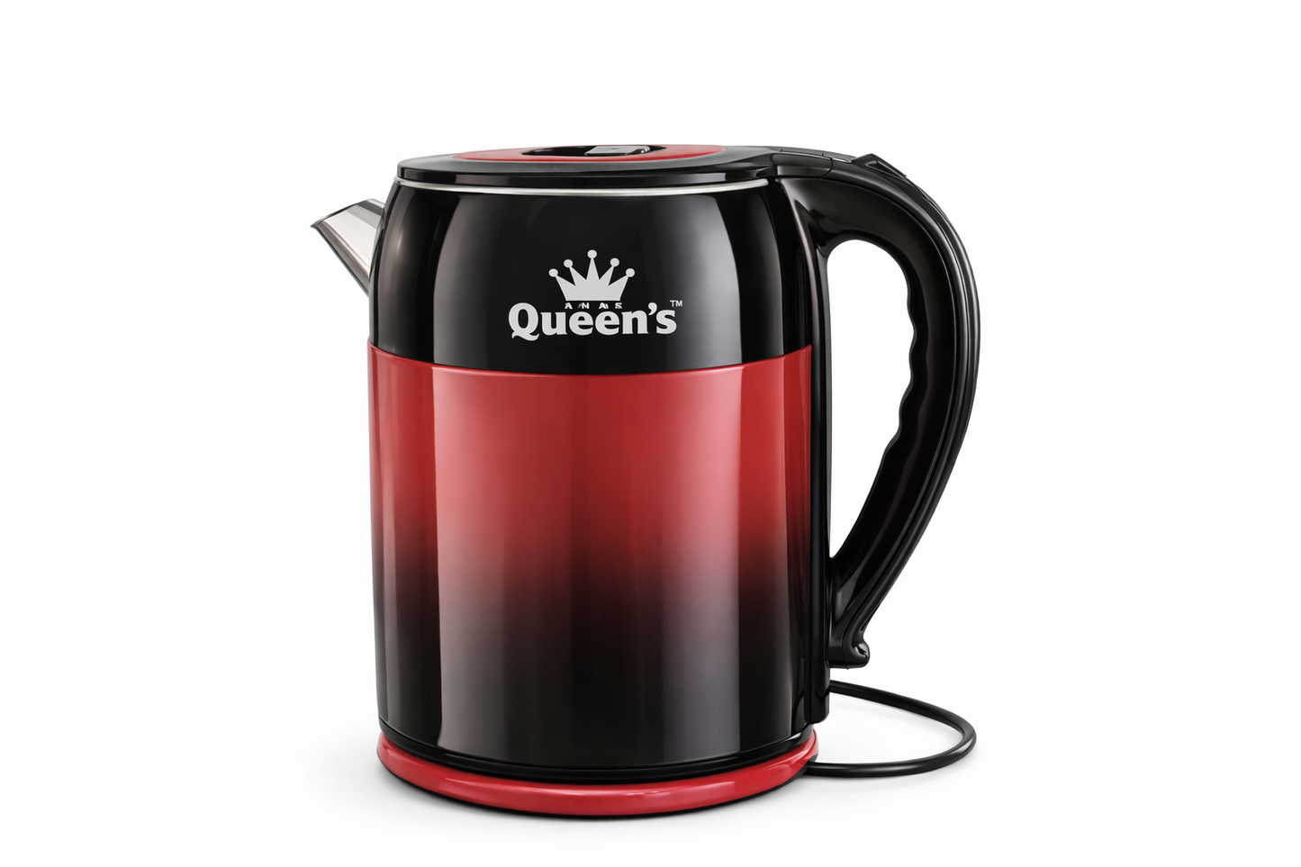 Queen’s Electric Kettle 4L IK-4L 2500W Fast Boiling Large Capacity Electric Kettle with Auto Shut Off 360° Swivel Base BPA Free Interior Black Red)
