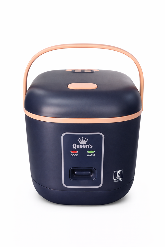 Queen’s Automatic Rice Cooker 0.6L – Compact Energy Saving Mini Cooker with Ceramic Coating Inner Pot | 200W | 220V | 1 Year Warranty