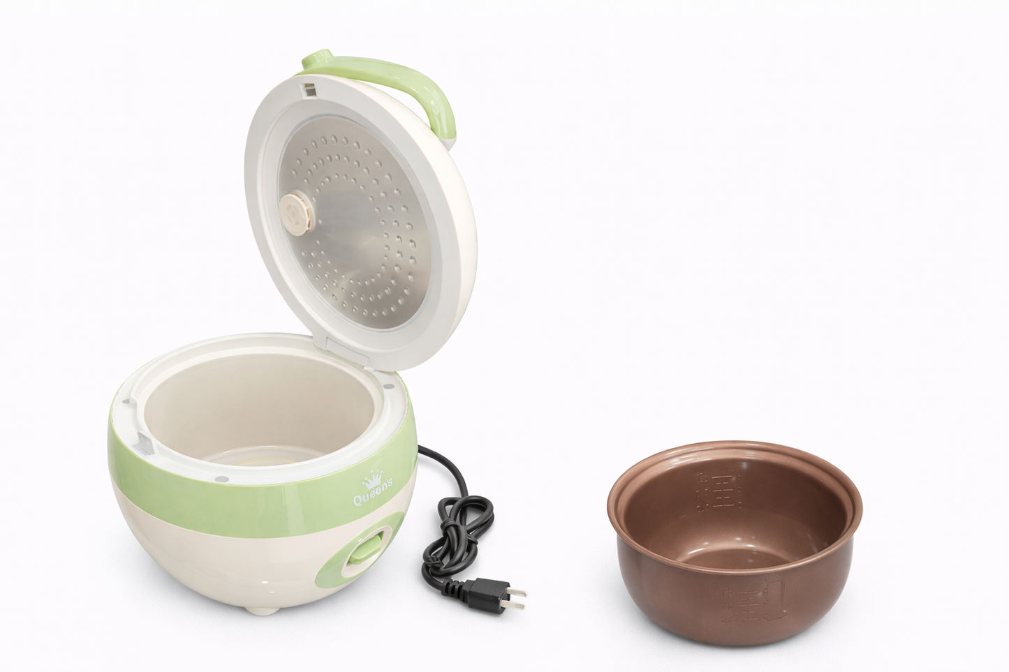 Queen’s Electric Lunch Cooker 1.5L Portable Food Warmer Electric Tiffin Box with Handle Fast Heating Compact Travel Cooker for Home Office