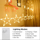 1253 12 Stars Curtain String Lights Window Curtain Lights With 8 Flashing Modes Decoration For Festivals