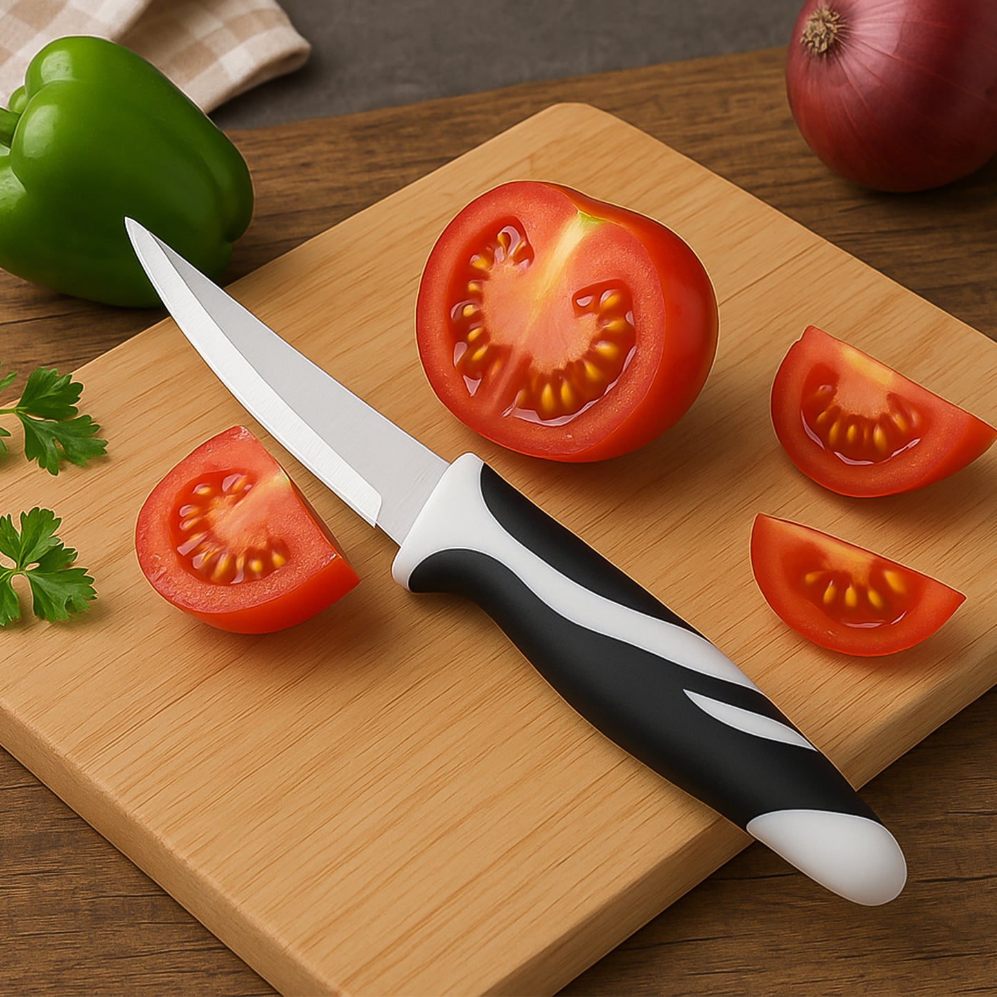 Ritu  Sharp Stainless Steel Blade Zebra Kitchen Knife