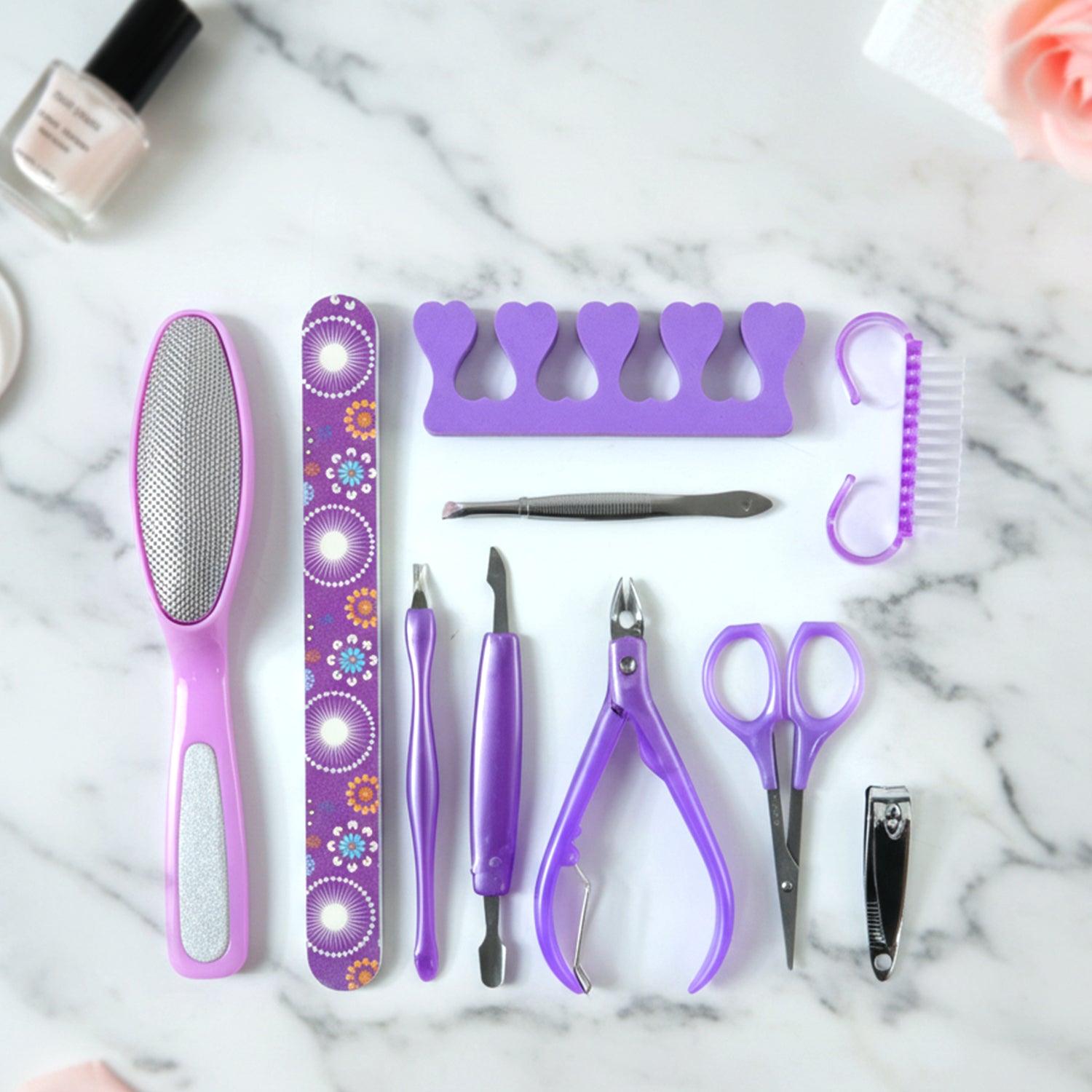 Personal Grooming Manicure  Pedicure Nail Care Tool Set (10 Pc Set)