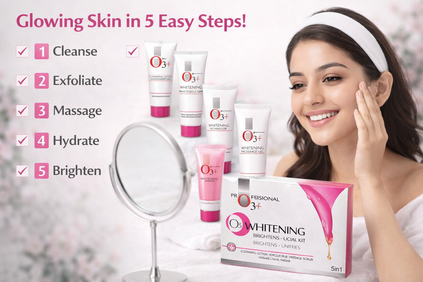 Professional O₃⁺ O₃ Whitening Facial Kit