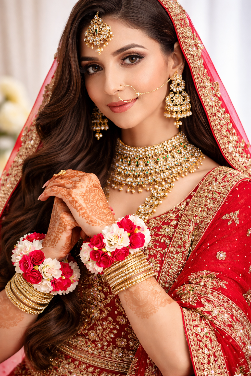 GAJRA RED ROSE FLOWER 2Pcs