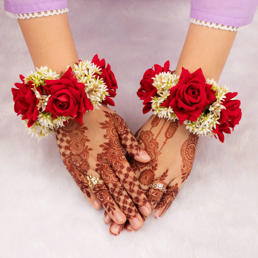 GAJRA RED ROSE FLOWER 2Pcs