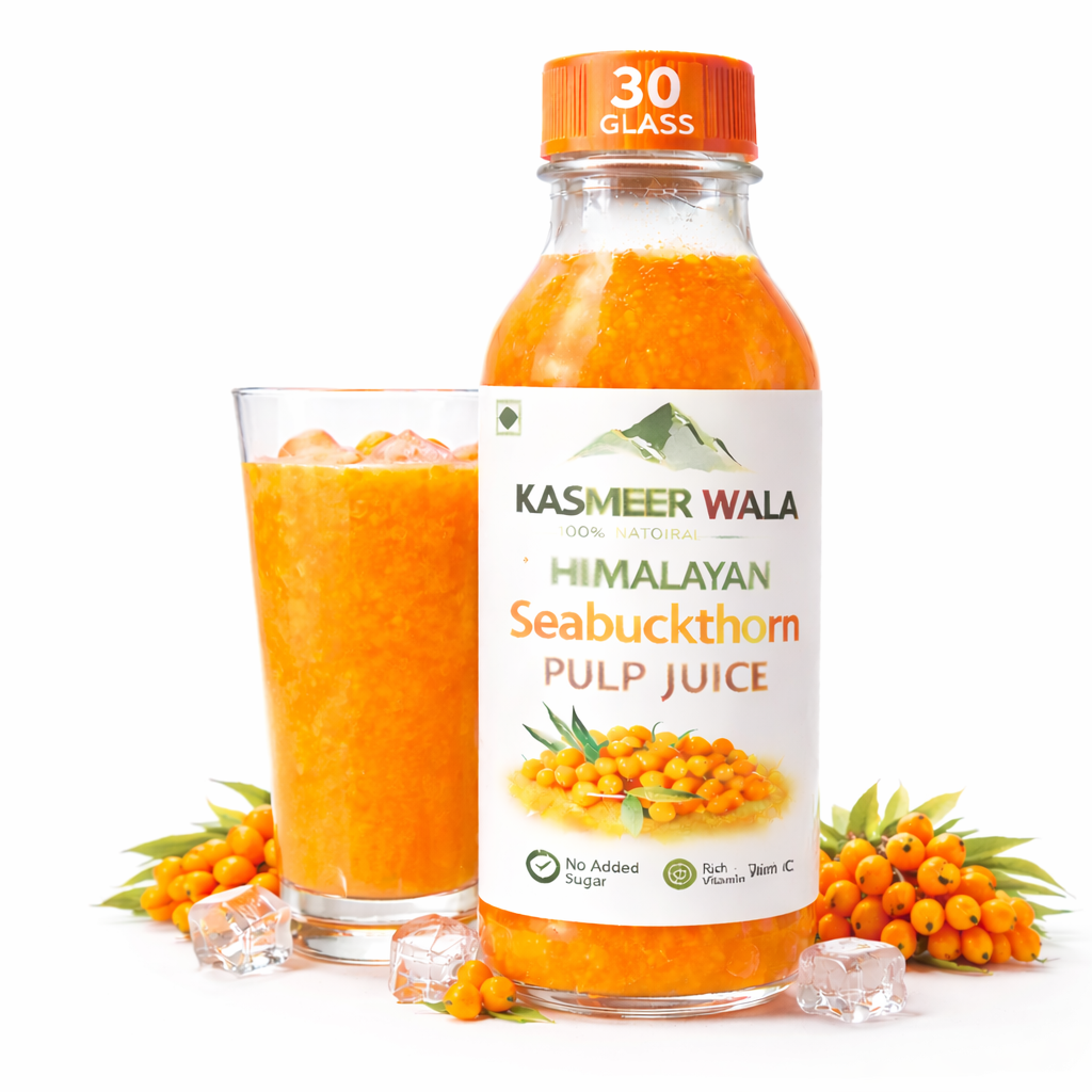 Kasmeer Wala Seabuckthorn Pulp Juice 300ml – 100% Natural Himalayan Superfruit Juice Rich in Antioxidants & Vitamin C
