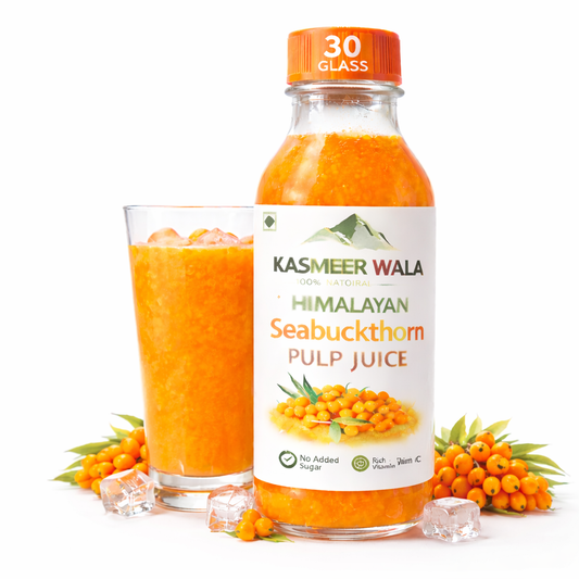 Kasmeer Wala Seabuckthorn Pulp Juice 300ml – 100% Natural Himalayan Superfruit Juice Rich in Antioxidants & Vitamin C