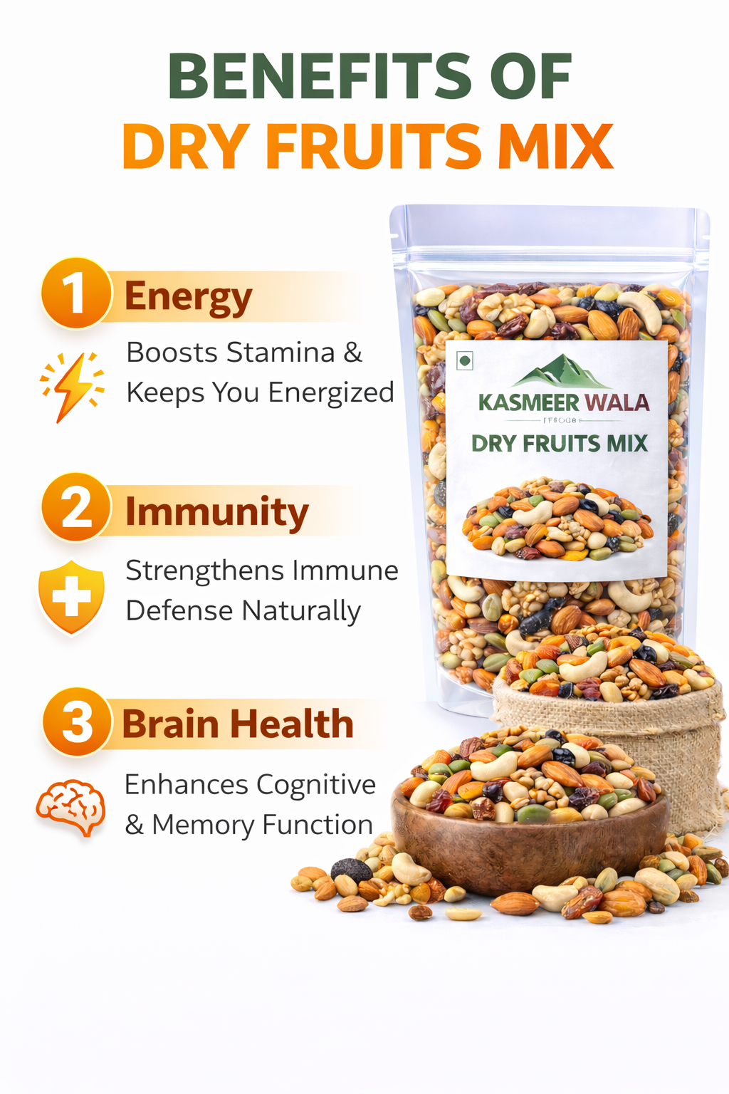 Kasmeer wala Kashmiri Special Trial Mix Dry Fruits 500g – Premium Quality Healthy Snack