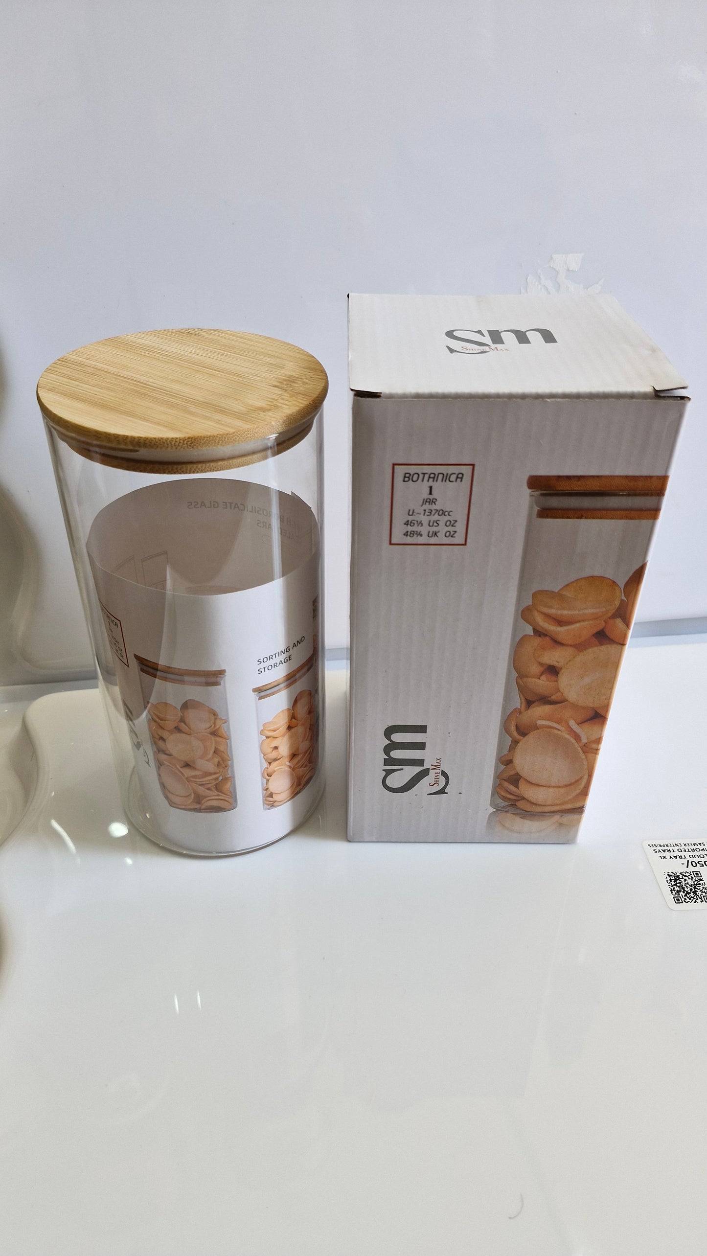 SM Airtight Food Jar 1400ml – Heat Proof Storage Container with Wooden Handle | Leakproof Kitchen & Lunch Storage Jar