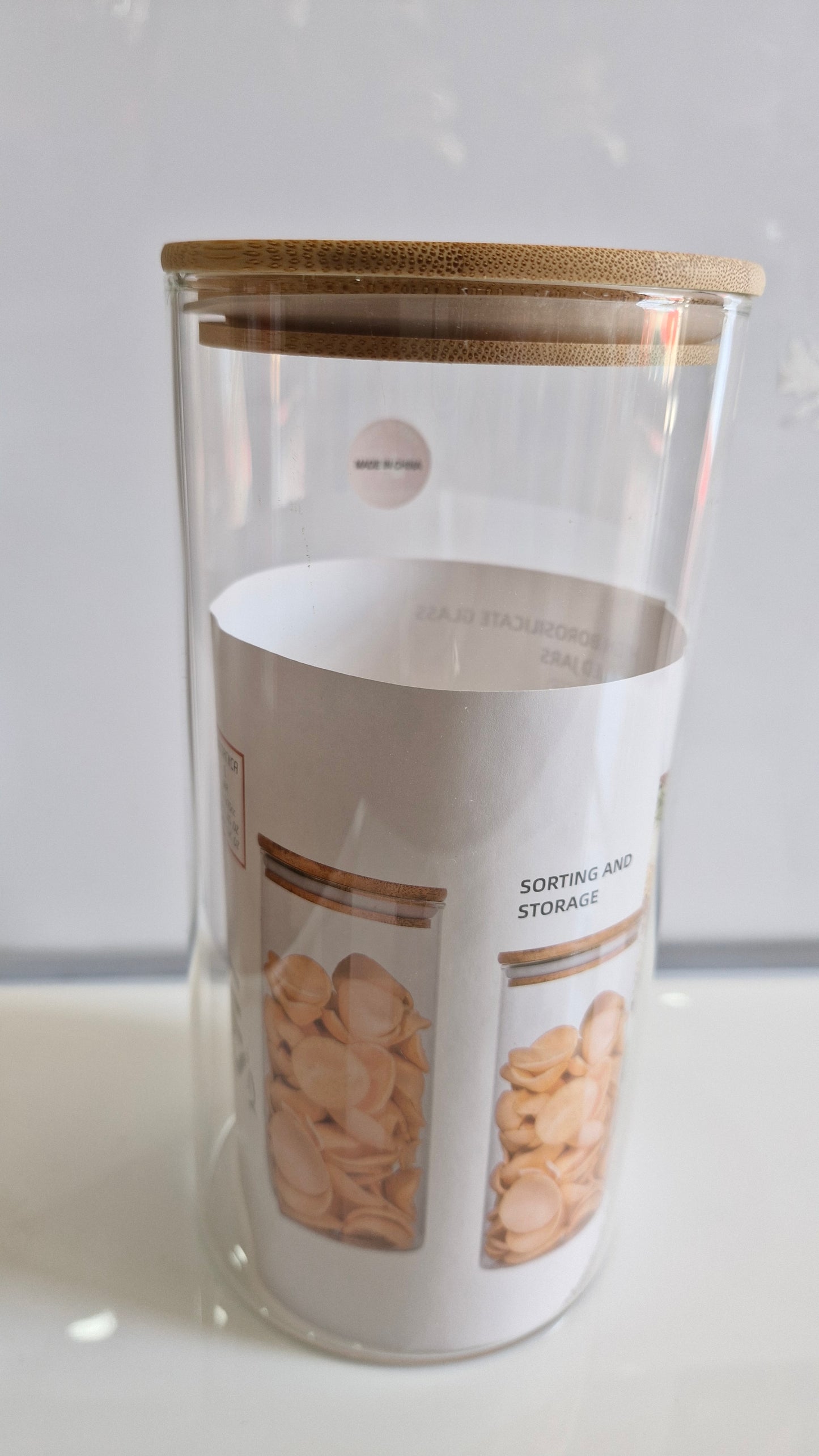 SM Airtight Food Jar 1400ml – Heat Proof Storage Container with Wooden Handle | Leakproof Kitchen & Lunch Storage Jar