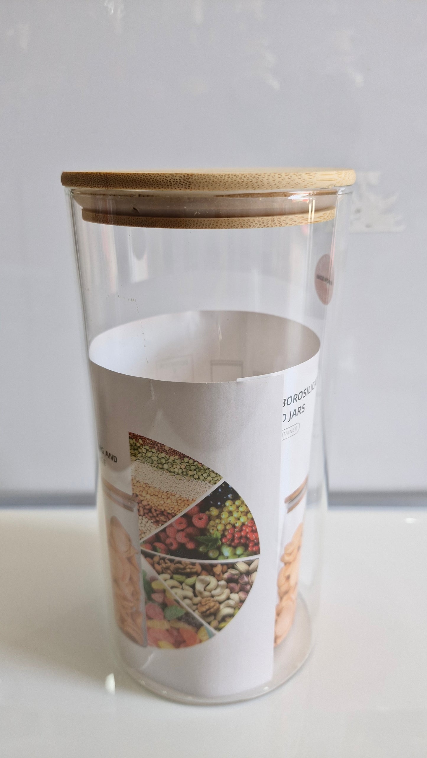 SM Airtight Food Jar 1400ml – Heat Proof Storage Container with Wooden Handle | Leakproof Kitchen & Lunch Storage Jar