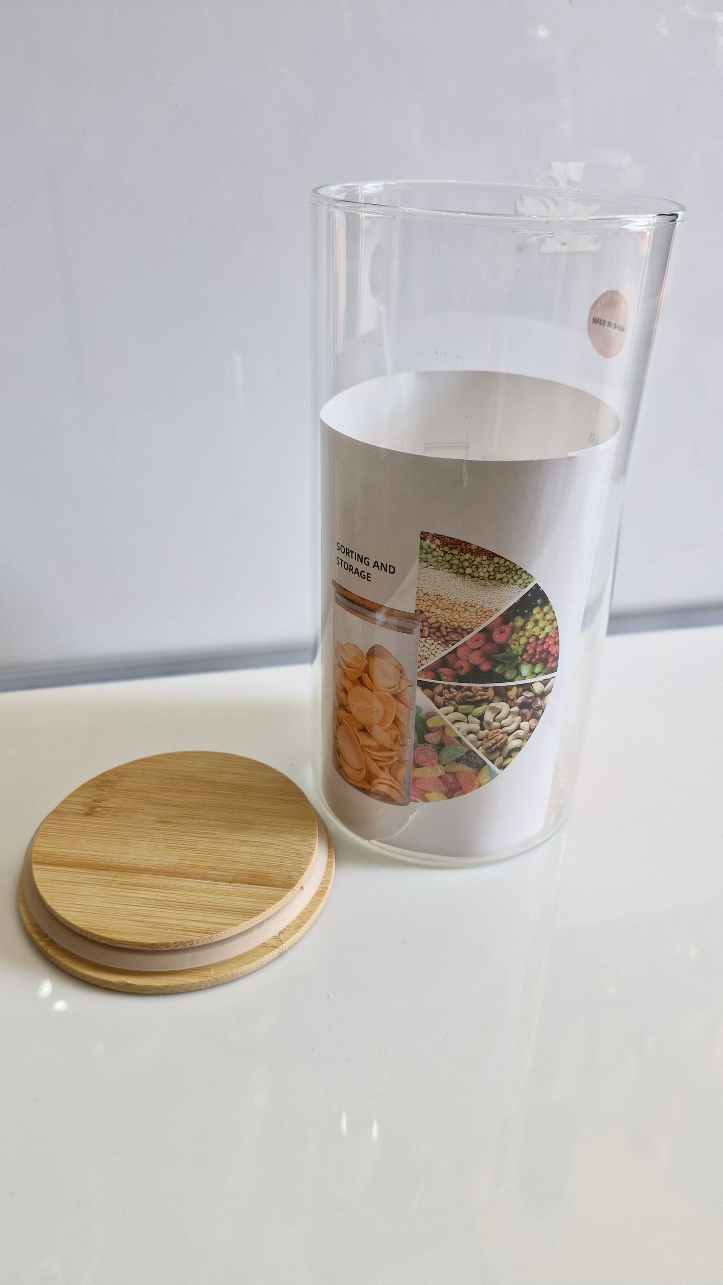 SM Airtight Food Jar 1400ml – Heat Proof Storage Container with Wooden Handle | Leakproof Kitchen & Lunch Storage Jar