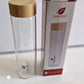 750ml Transparent Glass Water Bottle with Open Lid – Leakproof Clear Drinking Bottle | Reusable Eco-Friendly Bottle