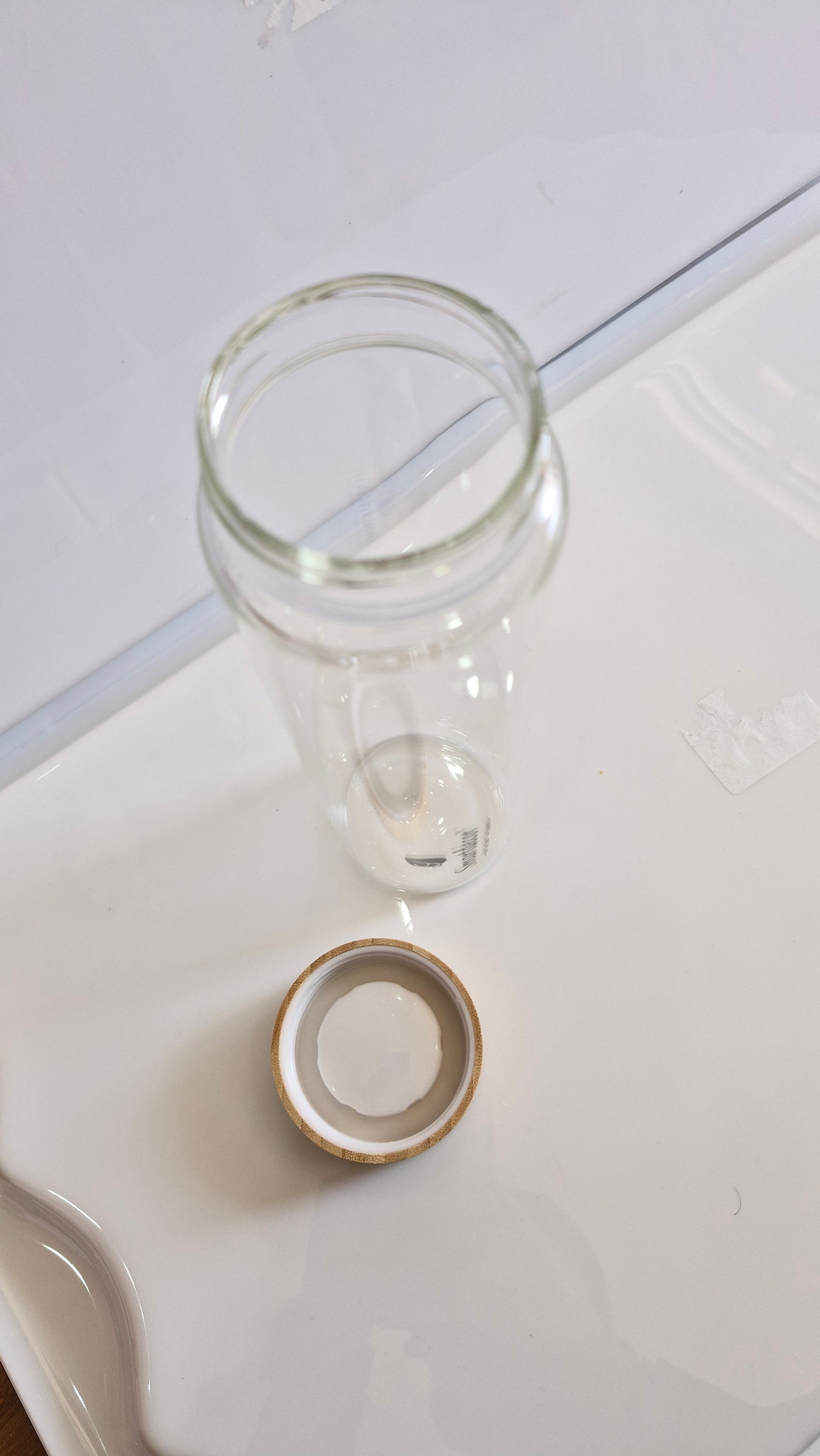 750ml Transparent Glass Water Bottle – Open Lid Design | Reusable Clear Bottle for Daily Use | Eco-Friendly Drinkware