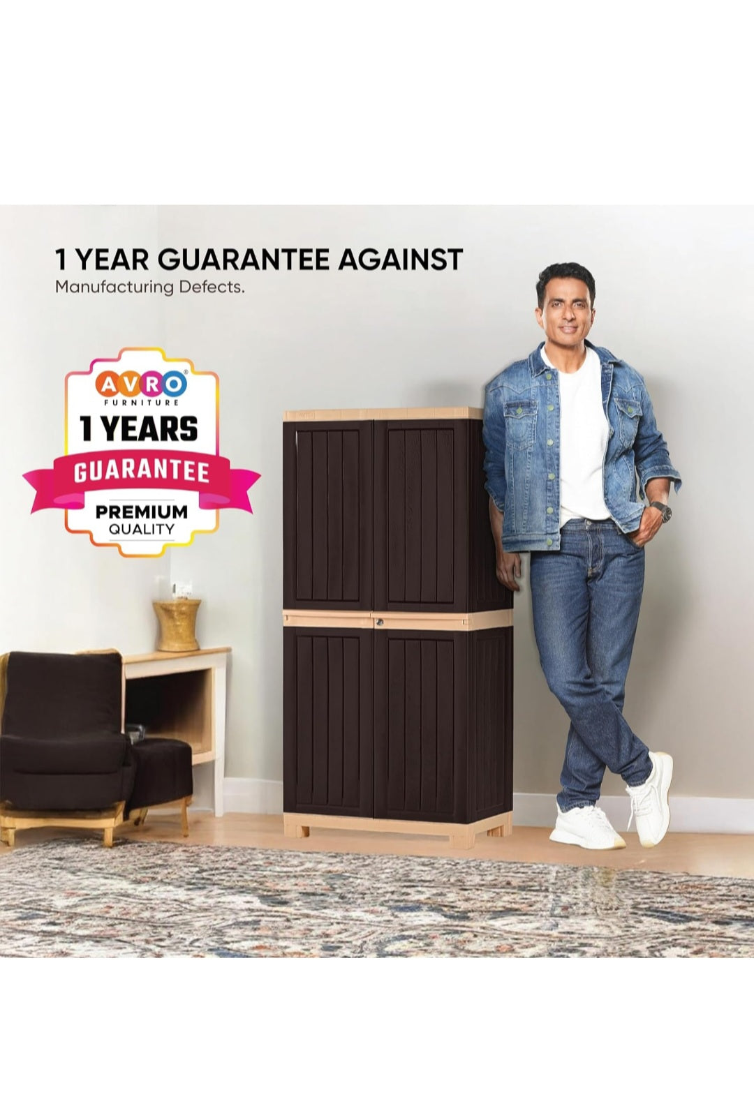 4 Feet Multipurpose Storage Cabinet | Waterproof &amp; Dustproof Organizer with 3 Shelves