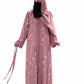 New Arrival - 4 Piece Premium Abaya Set | Sky Blue Printed Shrug 4-Piece Premium Abaya Set for Women
