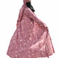 New Arrival - 4 Piece Premium Abaya Set | Sky Blue Printed Shrug 4-Piece Premium Abaya Set for Women