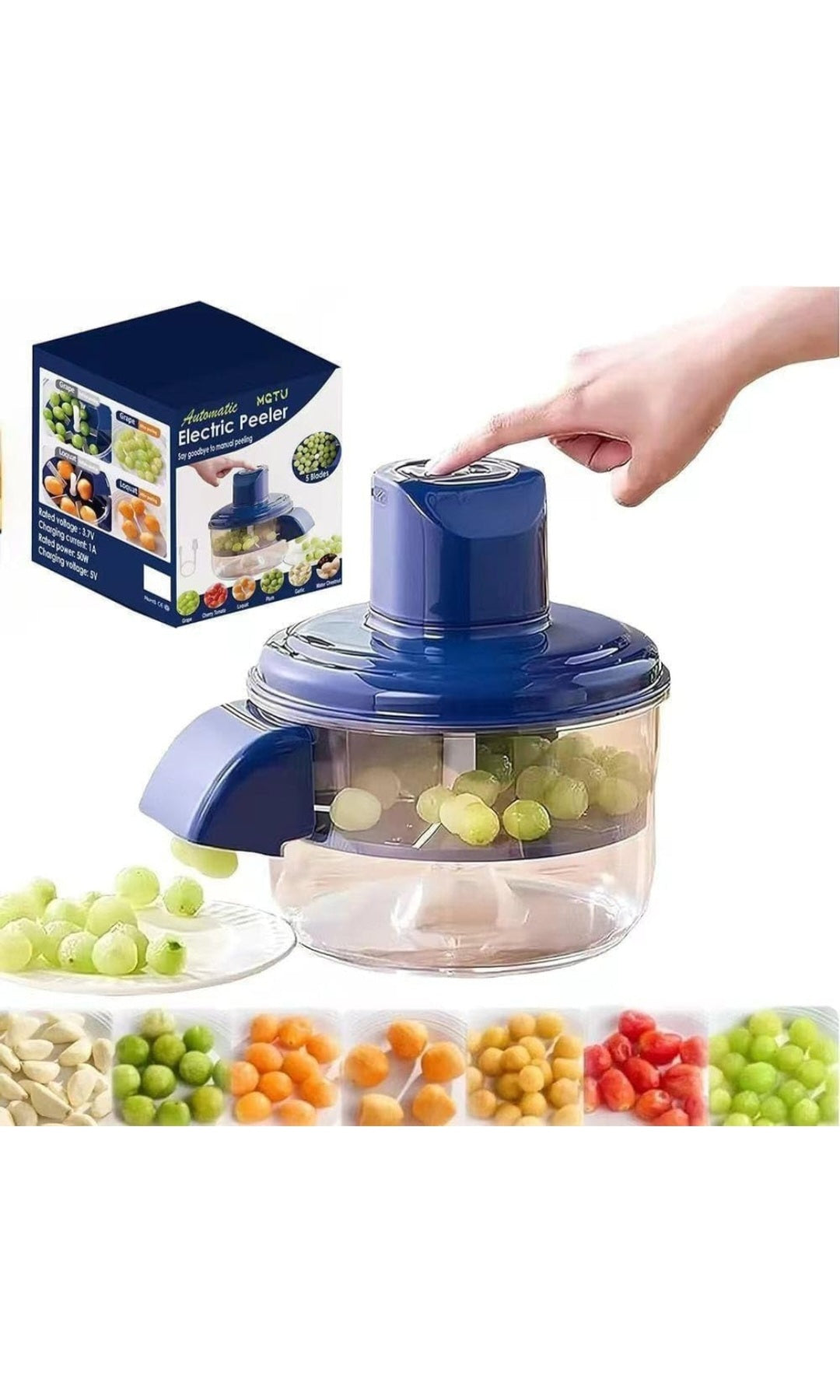 Automatic Garlic Peeler & Chopper with Storage Bowl | One-Touch Electric Kitchen Tool