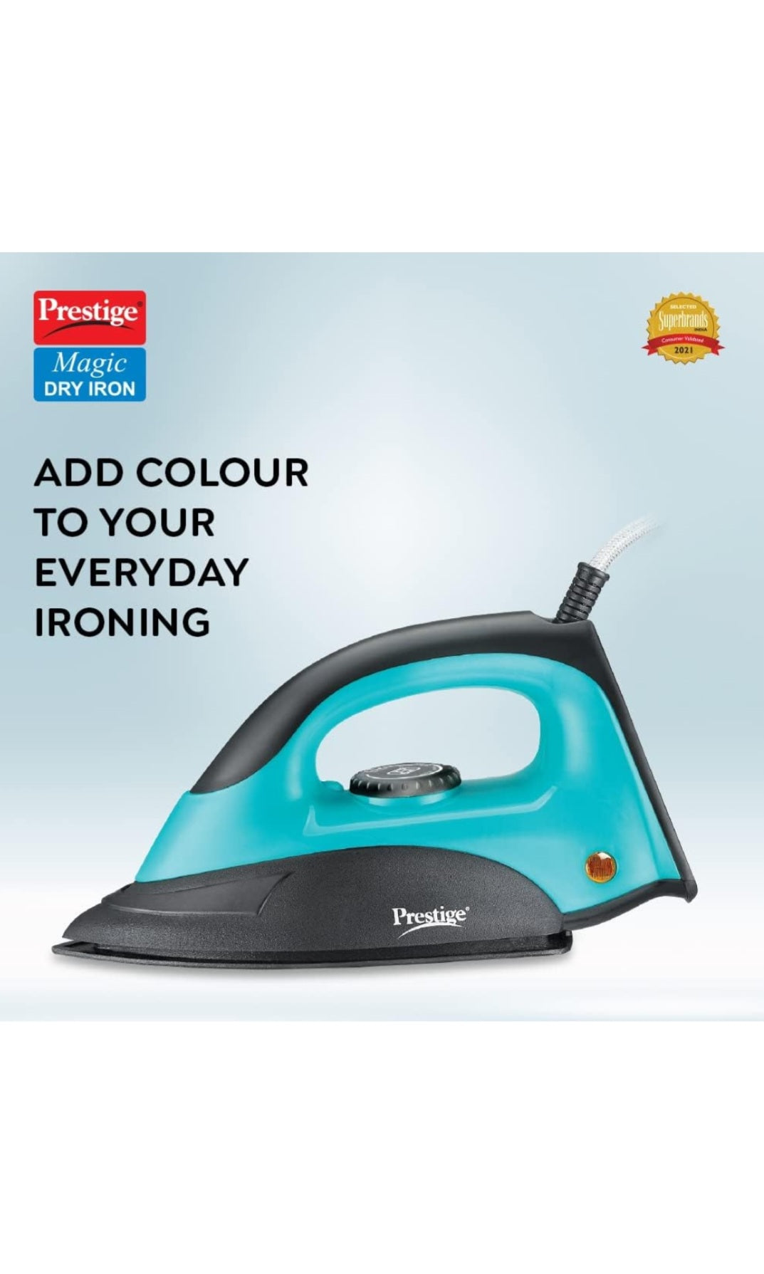 Prestige Magic Dry Iron PDI 07 | Greblon Coated Soleplate | LED Indicator | 2-Year Warranty