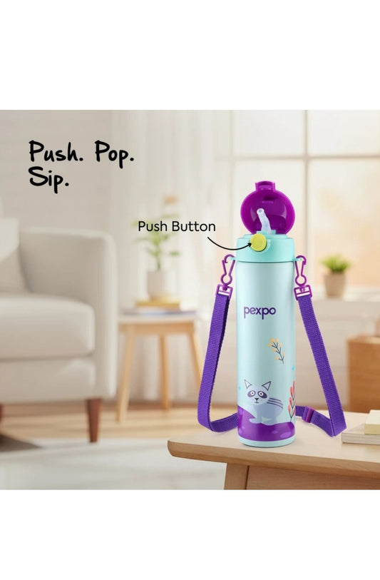 Pexpo Pixy Vacuum Bottle 470 ml | Tri-Ply Insulated | Hot & Cold | Leakproof | ISI Approved
