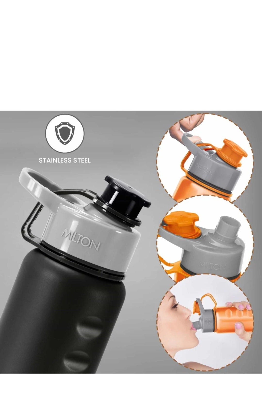 Milton Gripper Water Bottle 500 ml | Leakproof | Lightweight | Easy Grip