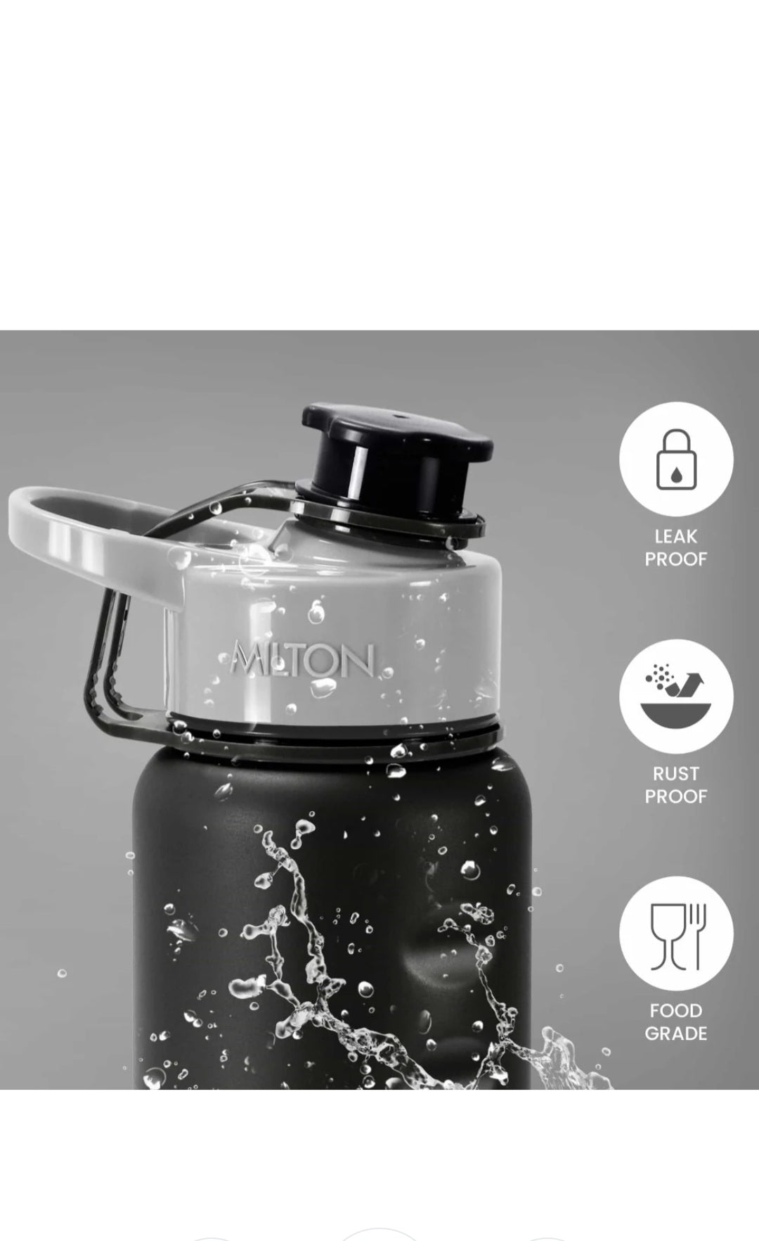 Milton Gripper Water Bottle 500 ml | Leakproof | Lightweight | Easy Grip