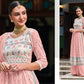 Embroidered Faux Georgette Kurta Set with Plazo & Heavy Net Dupatta