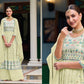 Embroidered Faux Georgette Kurta Set with Plazo & Heavy Net Dupatta