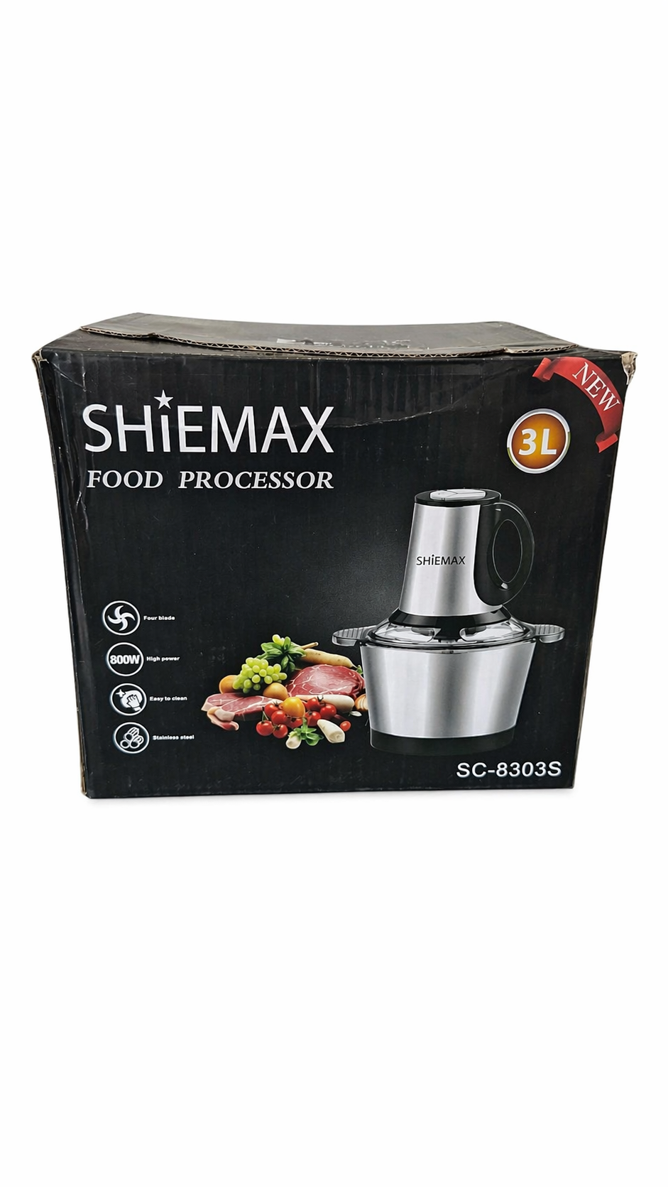 Electric Food Processor Meat Chopper 800W | 3L Stainless Steel Bowl | 4 Blade System with Handle
