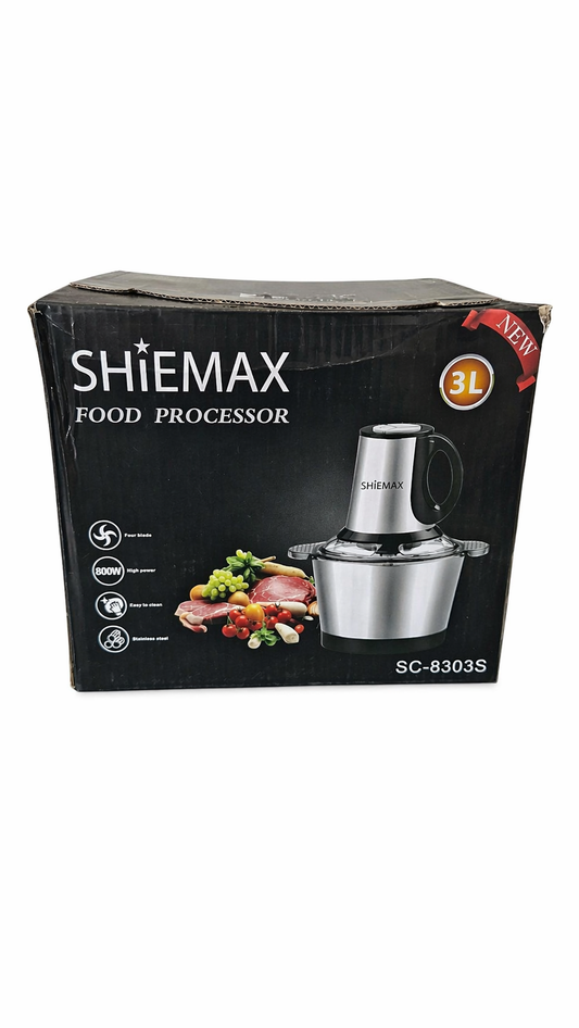Electric Food Processor Meat Chopper 800W | 3L Stainless Steel Bowl | 4 Blade System with Handle