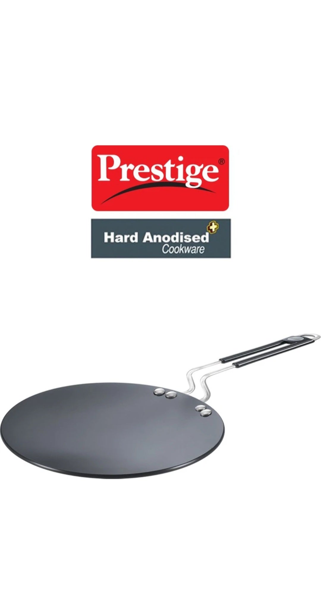 Prestige Hard Anodised Roti Tawa 26.5 cm | Non-Stick | Metal Spoon Friendly | Induction Base