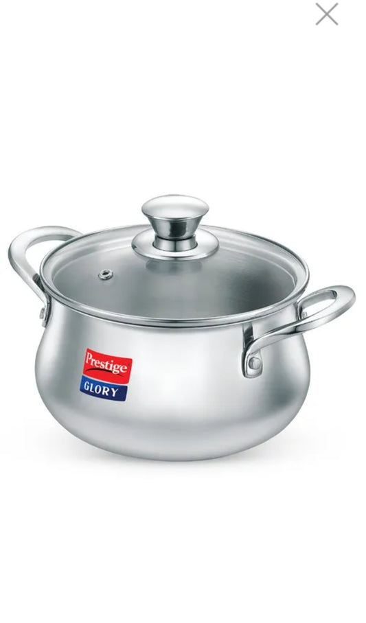 Prestige Glory Handy 3L Triply Stainless Steel Cook & Serve | Gas, Induction & OTG Safe