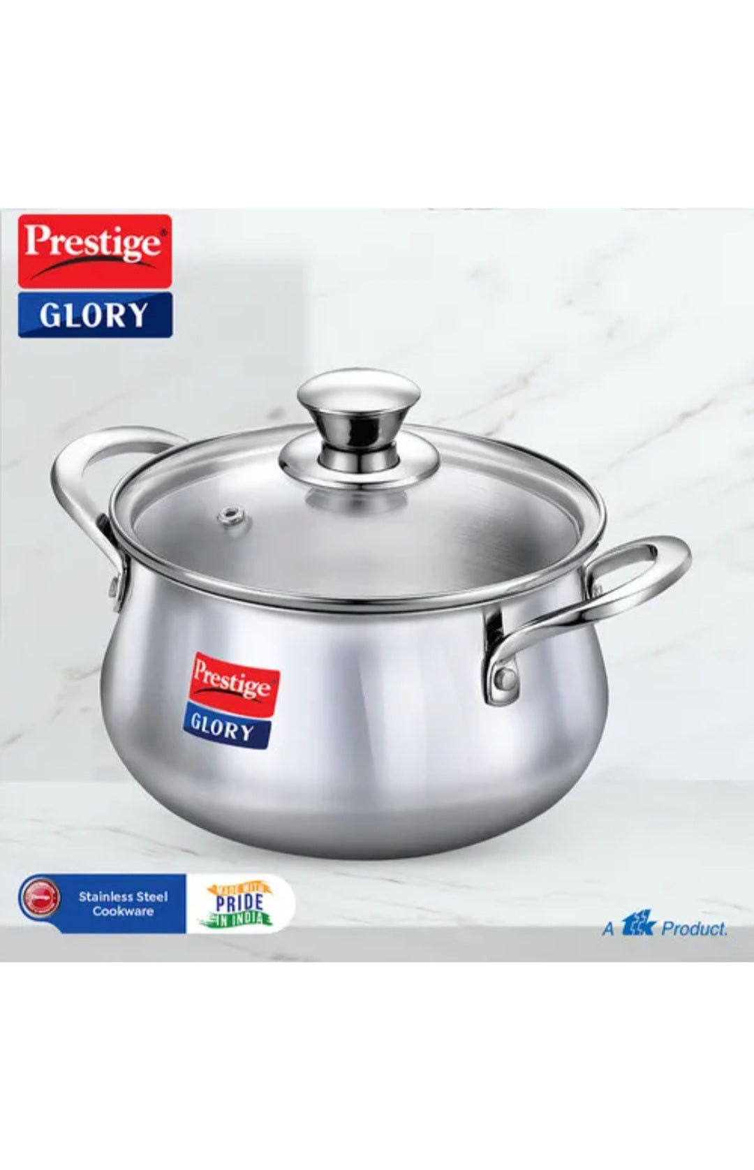 Prestige Glory Handy 3L Triply Stainless Steel Cook & Serve | Gas, Induction & OTG Safe